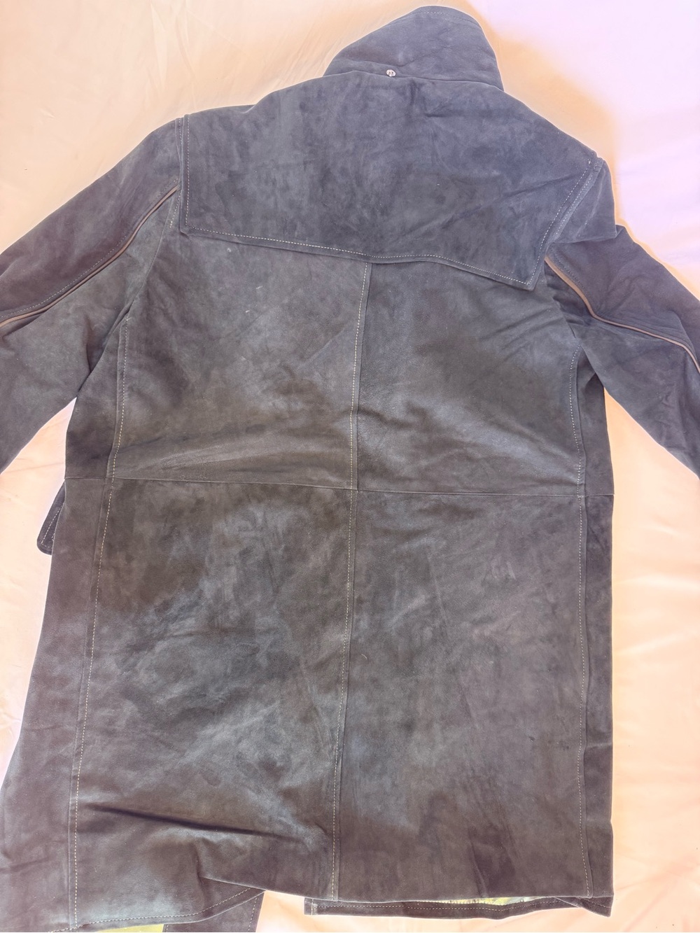 Men's Forest Green Suede Toggle Coat - Picture 9 of 15